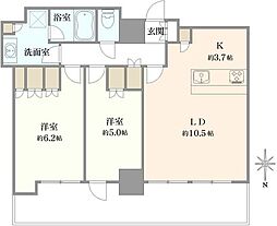 浅草タワー 2LDKの間取図画像