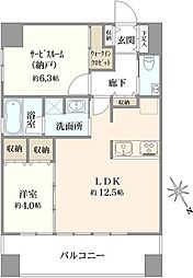 イニシア築地レジデンス 1SLDKの間取図画像