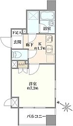 エクセレント三越前 1Kの間取図画像