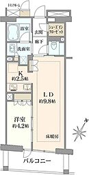 日本橋浜町ダイヤレジデンス 1LDKの間取図画像