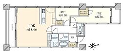 麻布市兵衛町ホームズ 1SLDKの間取図画像