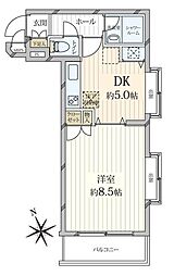 三脇グリーンコート落合駅前・第一 1DKの間取図画像