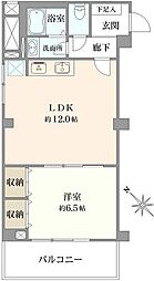 愛マンション 1LDKの間取図画像