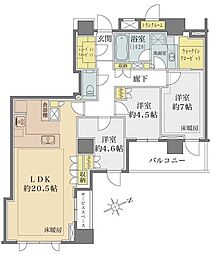 パークタワー大森 3LDKの間取図画像