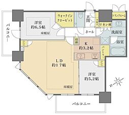 ザ・タワー十条 2LDKの間取図画像