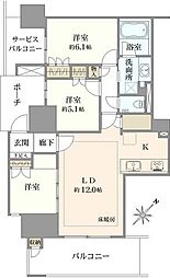 プラウドシティ池袋本町 3LDKの間取図画像