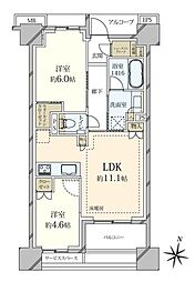プラウドシティ小竹向原フロントコート棟 2LDKの間取図画像
