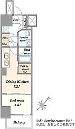 ザ・パークワンズ渋谷本町 1DKの間取図画像