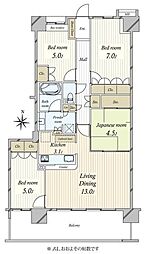 ダイアパレス北小金ヒルズ 4LDKの間取図画像