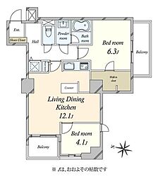 間取図画像 2LDK