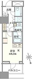 三田ガーデンヒルズノースヒルN棟 ワンルームの間取図画像