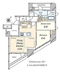 ドゥアージュコラッド松濤 1SLDKの間取図画像