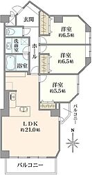 藤和白金台コープ 3LDKの間取図画像