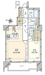 ザ・パークハウス渋谷南平台 1LDKの間取図画像