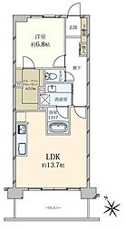三田シティハウス 1LDKの間取図画像