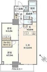 パークタワー滝野川 2LDKの間取図画像