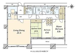 高輪ザ・レジデンスタワー棟 3LDKの間取図画像