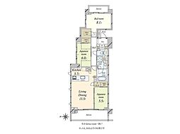 シティハウス神宮北参道 3SLDKの間取図画像