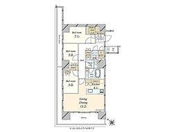 HARUMIFLAGSUNVILLAGEF棟 3LDKの間取図画像