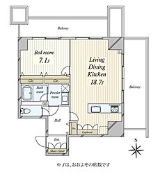 グランドメゾン恵比寿の杜 1LDKの間取図画像