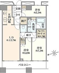 芝浦アイランドグローヴタワー 3SLDKの間取図画像