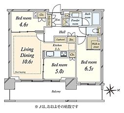 品川イーストシティタワー 3LDKの間取図画像