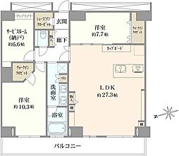 WComfortTowersWEST 2SLDKの間取図画像