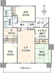 ライオンズステージキャピタルイースト 3SLDKの間取図画像