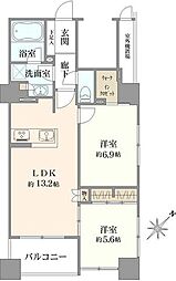 WILLROSE日本橋浜町Sui 2LDKの間取図画像
