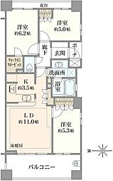 プラウド横濱鶴見 3LDKの間取図画像