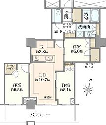 プラウドタワー金町 3LDKの間取図画像