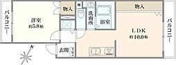 菊川ローヤルコーポ 1LDKの間取図画像