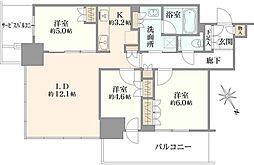 プラウドタワー小岩フロント 31階 3LDKの間取図画像