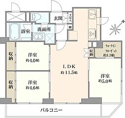 築地永谷タウンプラザ 3LDKの間取図画像