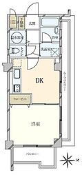 ハイネス亀戸 1DKの間取図画像