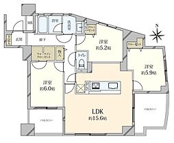 マークス亀戸 3LDKの間取図画像