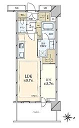 プラウドタワー亀戸クロスゲートタワー 1LDKの間取図画像