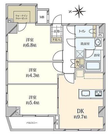 3DK 間取り