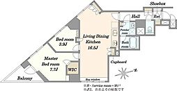 ヴィア・シテラ・新宿 2LDKの間取図画像