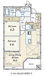 サンクタス品川 2LDKの間取図画像