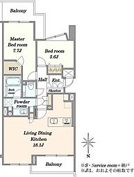 間取図画像 2LDK