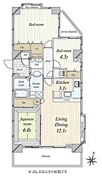 センチュリープラチナマンション池上 3LDKの間取図画像