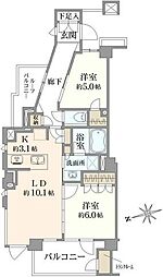 プレミスト世田谷梅丘 2LDKの間取図画像