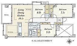 エクレールガーデン深沢 3LDKの間取図画像