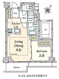 グランスイート三軒茶屋レジデンス 1LDKの間取図画像