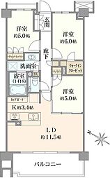パークナード経堂 3LDKの間取図画像