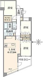 クレッセント東中野レジデンス 3LDKの間取図画像