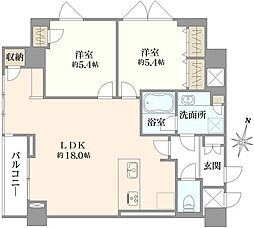ヴェルティ中野 2LDKの間取図画像