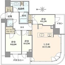 パークシティ中野ザタワーブリーズ 3LDKの間取図画像