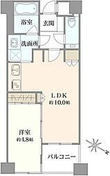 アビテ市ヶ谷納戸町 1LDKの間取図画像